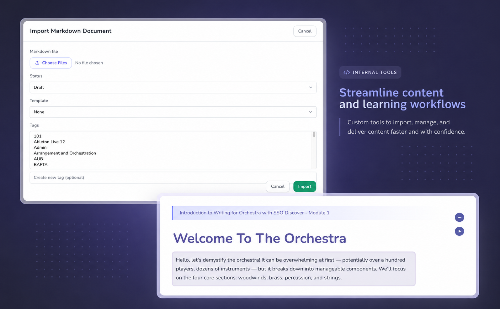 Preview of Laravel internal tools interfaces
